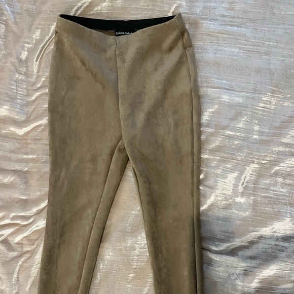 Tan Faux-Suede Pants - Picture 2 of 3